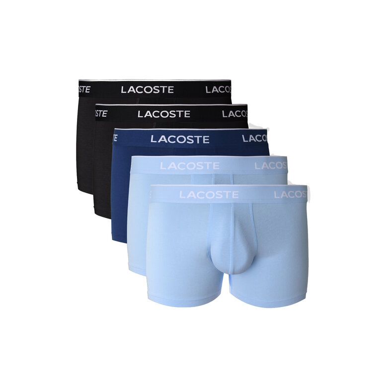 Lacoste Lacoste Heren Boxershorts Trunks 5-Pack Lichtblauw/Blauw/Navy Blauw