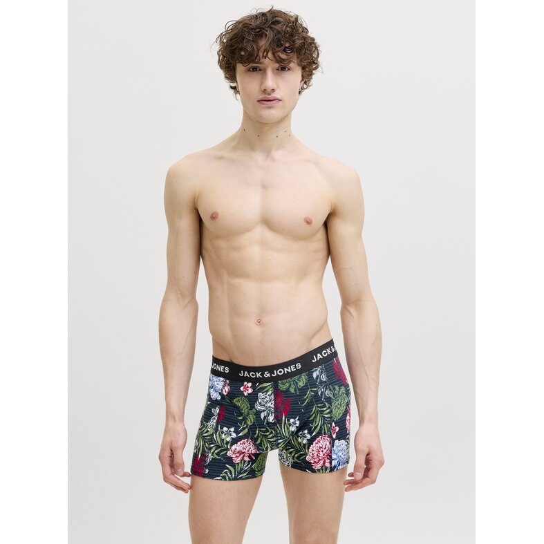 Jack & Jones Jack & Jones Men's Boxer Shorts Plain Trunks JACOZZIE 5-Pack Dark Blue/Black Floral/Plain