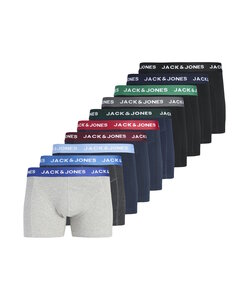 Jack & Jones Heren Boxershorts Trunks JACSOLID Effen 10-Pack Multicolor