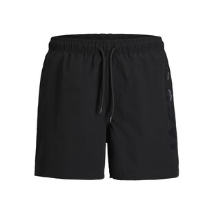 Jack & Jones Heren Plus Size Zwemshort JPSTMAUI WAVE Logo Zwart