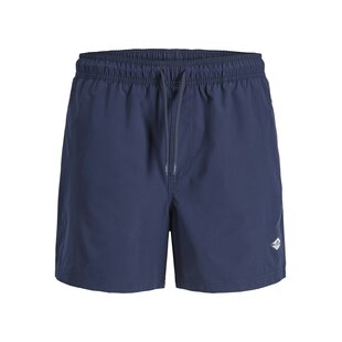 Jack & Jones Heren Plus Size Zwemshort JPSTMAUI TROPIC Effen Donkerblauw