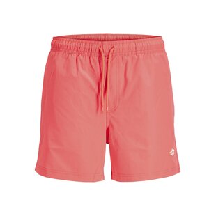 Jack & Jones Men's Plus Size Swim Short JPSTMAUI TROPIC Solid Hot Coral