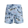 Jack & Jones Junior Jack & Jones Junior Boys Swim Short JPSTMAUI VIBES Light Blue Flamingo/Palm Print