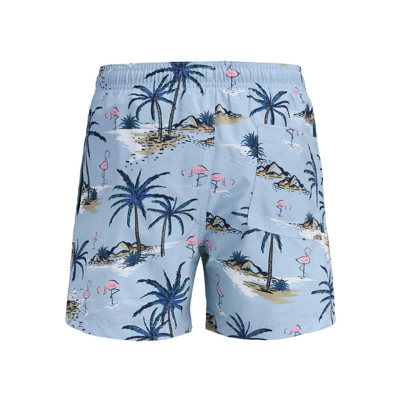 Jack & Jones Junior Jack & Jones Junior Boys Swim Short JPSTMAUI VIBES Light Blue Flamingo/Palm Print