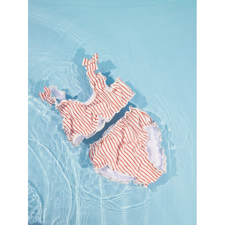 Name It Name It Girls Bikini Set Ribbed NMFZIKKA Bow Striped Red