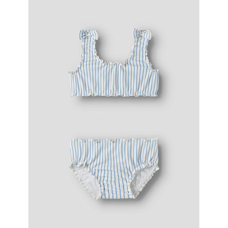 Name It Name It Meisjes Bikini Set Geribd NMFZIKKA Strik Blauw Gestreept