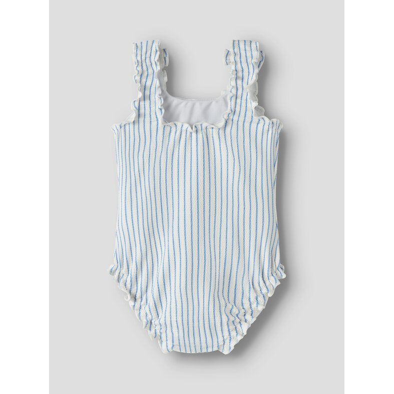 Name It Name It Meisjes Badpak Geribd NMFZIKKA Strik Blauw Gestreept