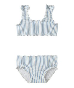 Name It Meisjes Bikini Set Geribd NMFZIKKA Strik Blauw Gestreept