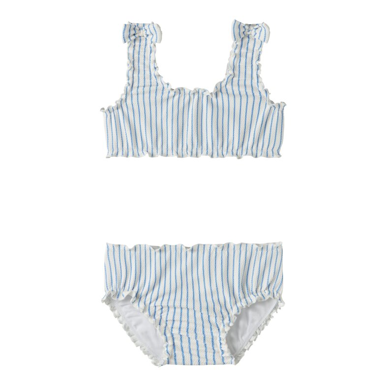 Name It Name It Meisjes Bikini Set Geribd NMFZIKKA Strik Blauw Gestreept
