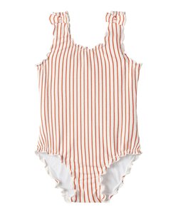 Name It Girls Swimsuit Ribbed NMFZIKKA Bow Red Striped