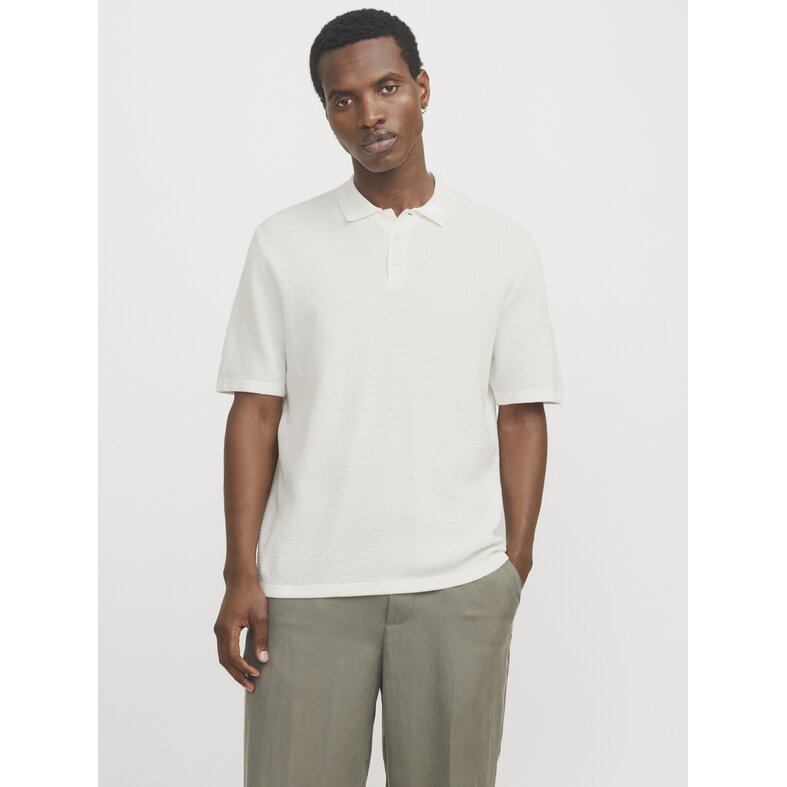 Jack & Jones Jack & Jones Heren Polo JJEGEORGE Effen Crèmewit