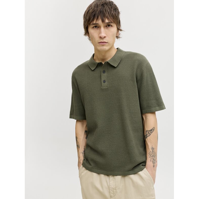 Jack & Jones Jack & Jones Heren Polo JJEGEORGE Effen Donkergroen