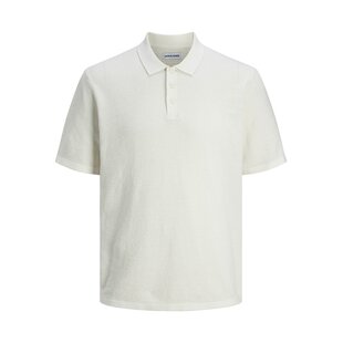 Jack & Jones Men's Polo JJEGEORGE Plain Cream White