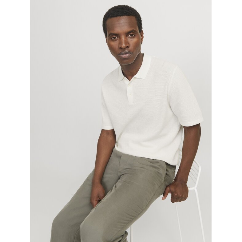 Jack & Jones Jack & Jones Heren Polo JJEGEORGE Effen Crèmewit
