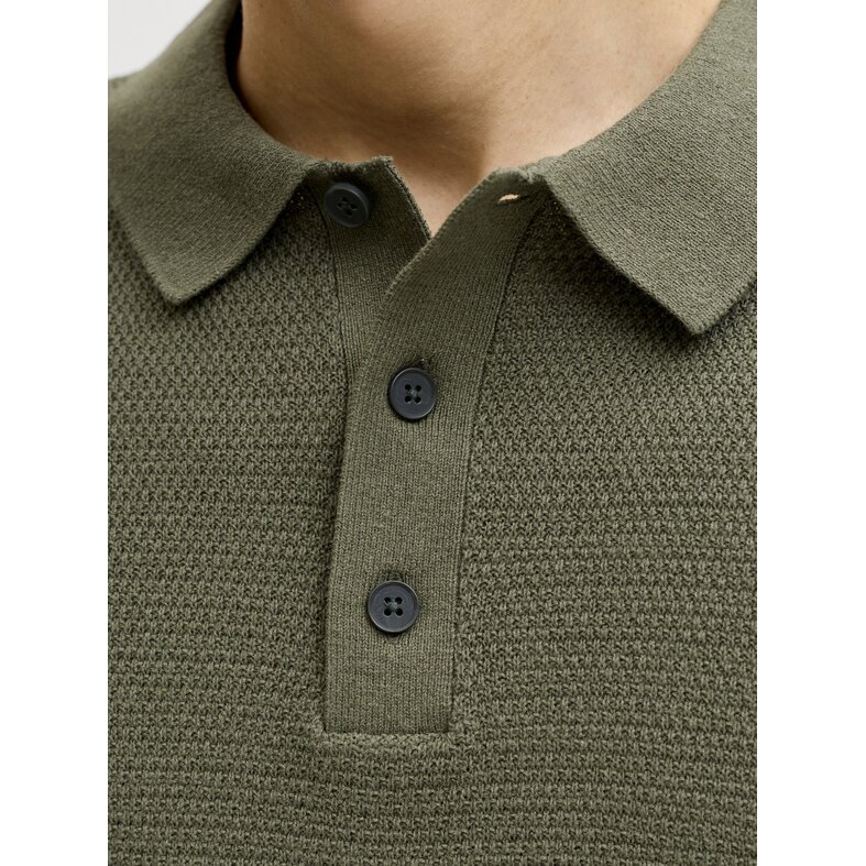 Jack & Jones Jack & Jones Heren Polo JJEGEORGE Effen Donkergroen