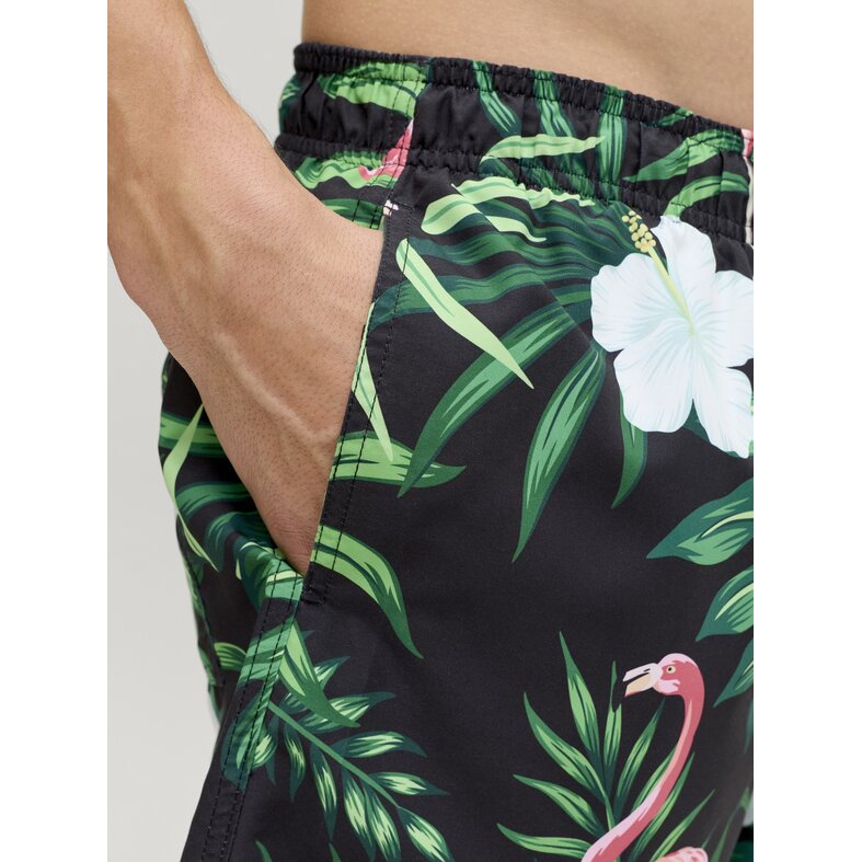 Jack & Jones JJ REBEL Heren Zwemshort JREBHAWAII Gebloemde Flamingo Print