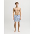 Jack & Jones JJ REBEL Heren Zwemshort JREBHAWAII Lichtblauw Gestreept/Vis Print