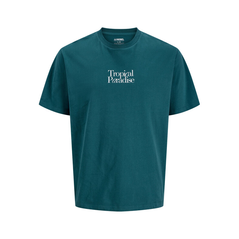 Jack & Jones JJ REBEL Men's Backprint T-shirt JREBCHRISTIAN Teal