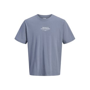 JJ REBEL Heren Backprint T-shirt JREBCHRISTIAN Grijsblauw
