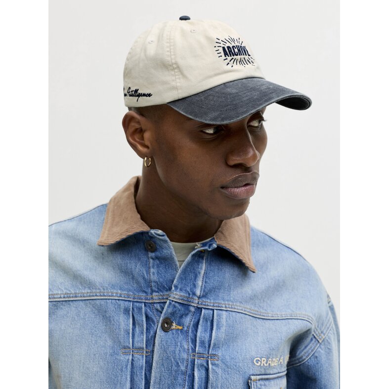 Jack & Jones Jack & Jones Heren Baseball Cap JACSOFT Crèmewit/Donkerblauw