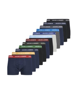 Jack & Jones Heren Boxershorts Trunks JACSOLID Effen 12-Pack Multicolor