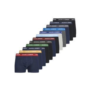 Jack & Jones Men's Boxer Shorts Trunks JACSOLID Solid 12-Pack Multicolor