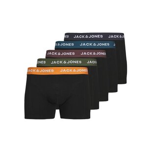 Jack & Jones Men's Plus Size Boxer Shorts Trunks JACOLIVER Black 5-Pack