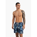 Happy Shorts Happy Shorts Heren Zwemshort Gebloemde Jungle Print Blauw