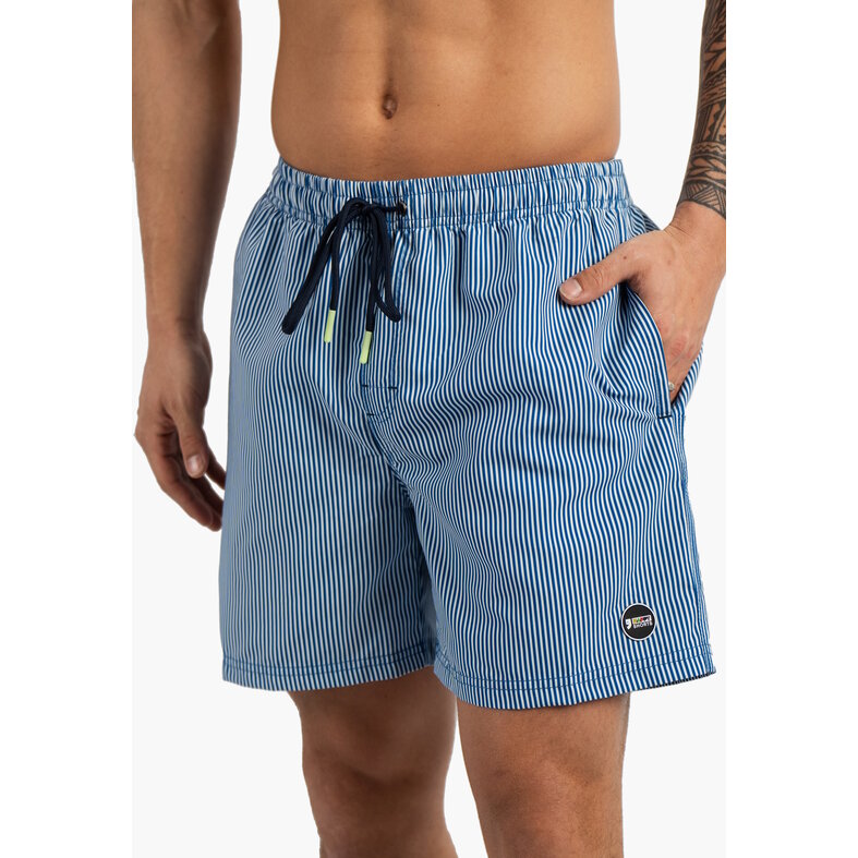 Happy Shorts Happy Shorts Men's Swim Short Dark Blue Striped