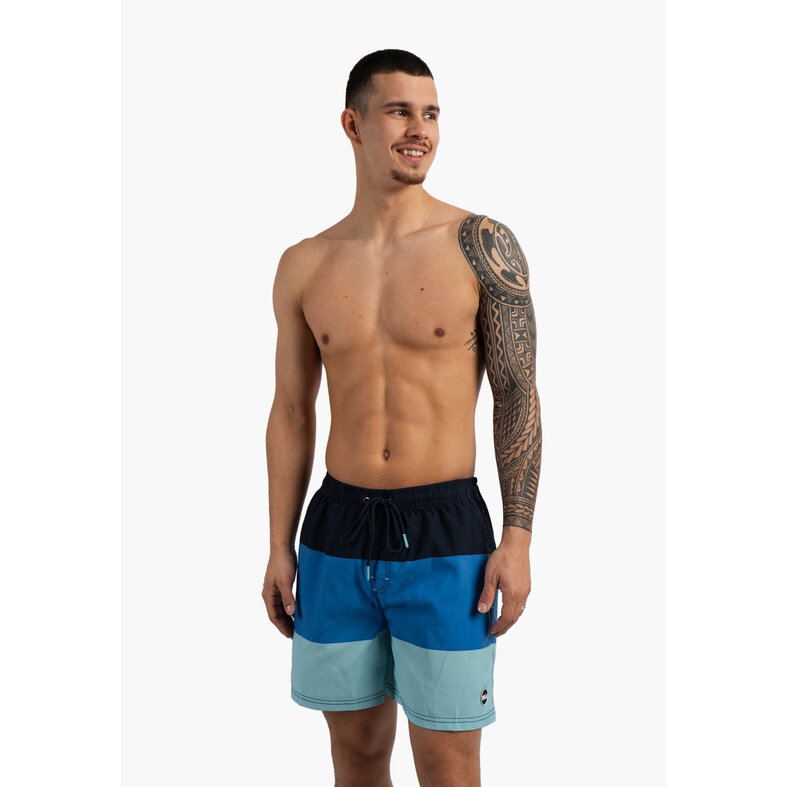 Happy Shorts Happy Shorts Men's Swim Short Colorblock Print Blue