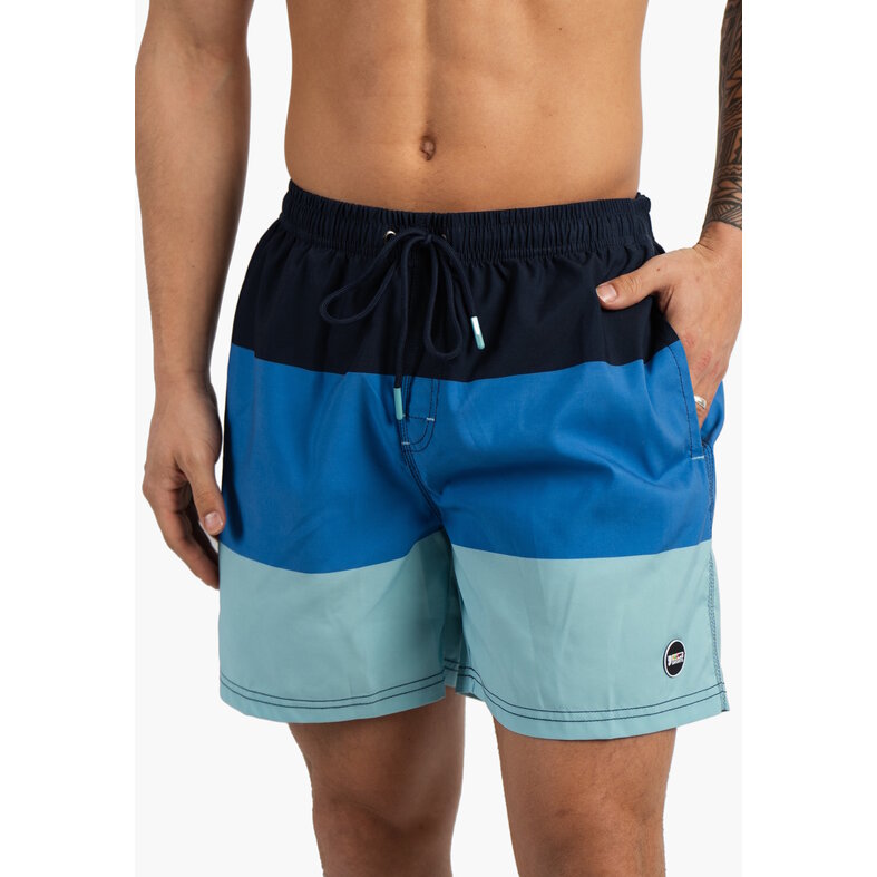 Happy Shorts Happy Shorts Men's Swim Short Colorblock Print Blue