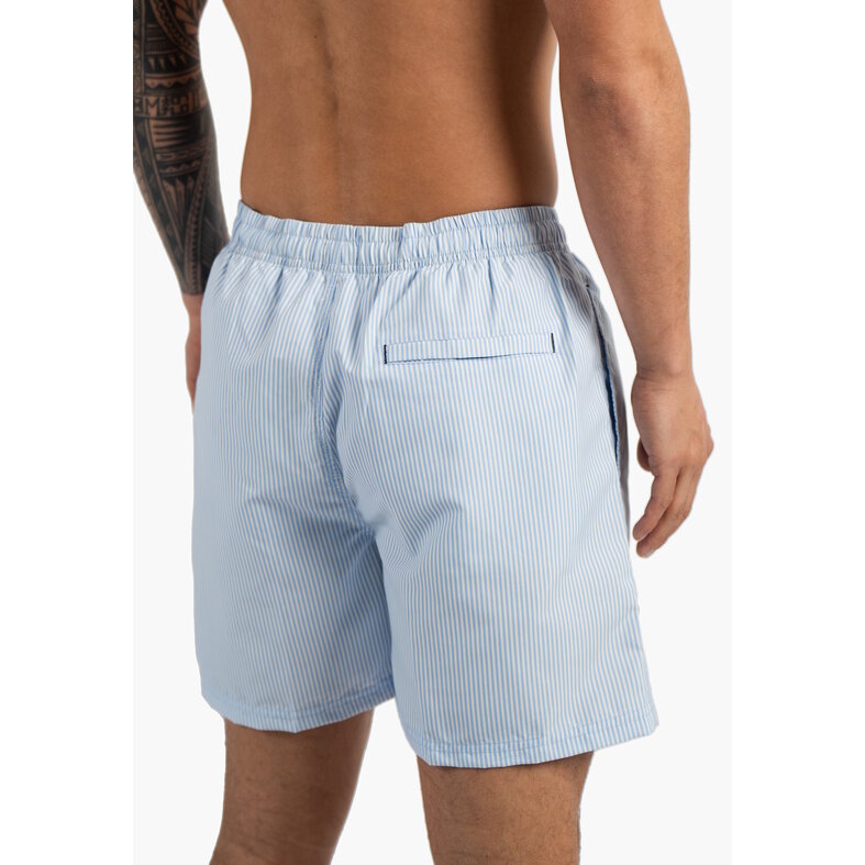 Happy Shorts Happy Shorts Heren Zwemshort Lichtblauw Gestreept