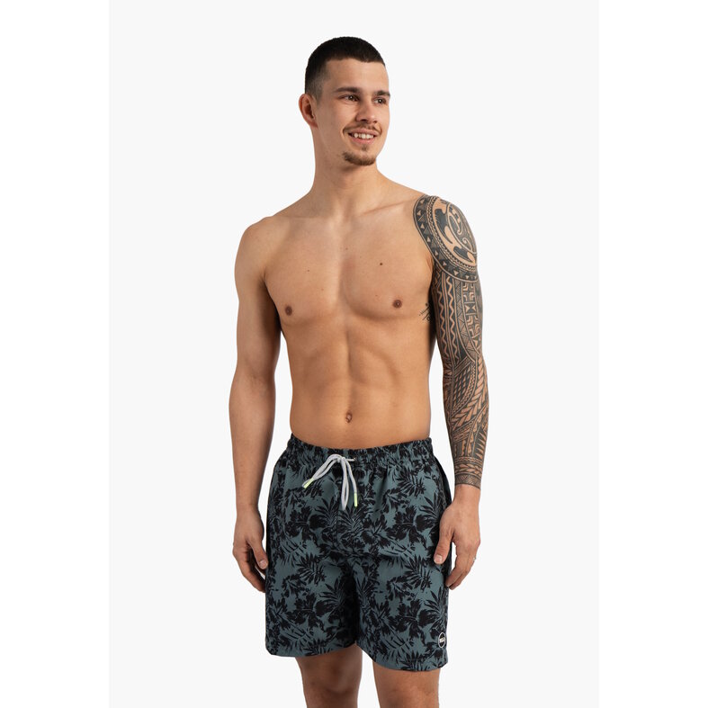 Happy Shorts Happy Shorts Heren Zwemshort Gebloemd Print Blauwgroen