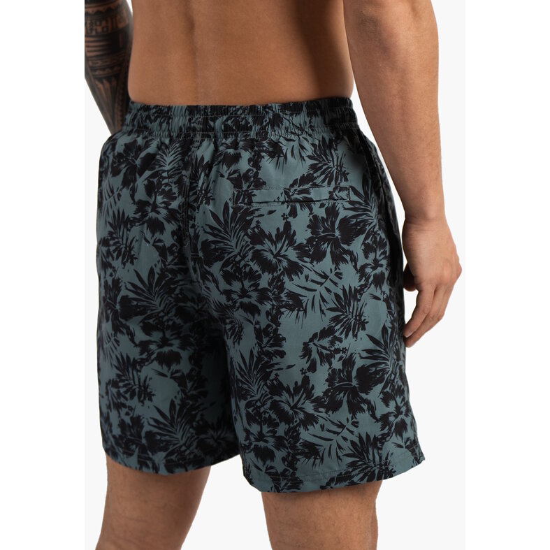 Happy Shorts Happy Shorts Heren Zwemshort Gebloemd Print Blauwgroen