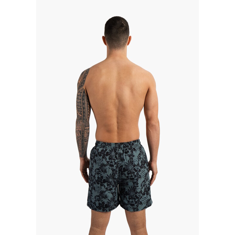 Happy Shorts Happy Shorts Heren Zwemshort Gebloemd Print Blauwgroen