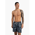 Happy Shorts Happy Shorts Men's Swim Short Palm Leaves Print Blue Gray