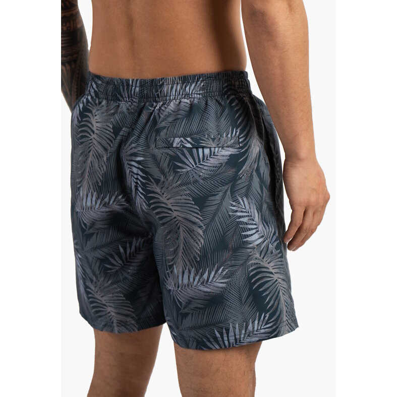 Happy Shorts Happy Shorts Heren Zwemshort Palmbladeren Print Blauwgrijs