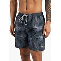 Happy Shorts Happy Shorts Men's Swim Short Palm Leaves Print Blue Gray