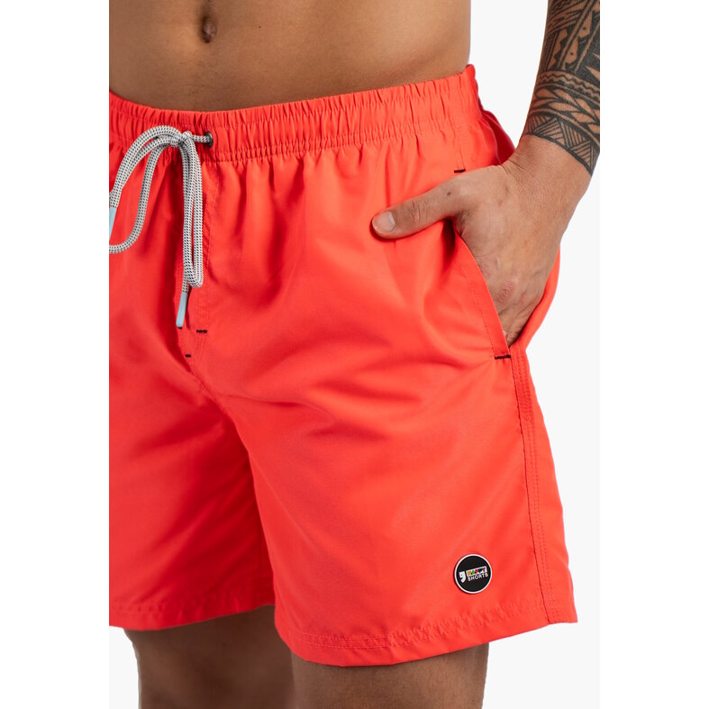 Happy Shorts Happy Shorts Heren Zwemshort Effen Neon Rood