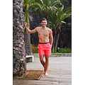 Happy Shorts Happy Shorts Men's Swim Short Double Waistband Solid Neon Red