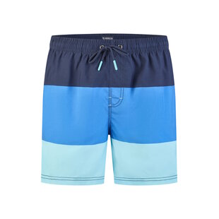 Happy Shorts Men's Swim Short Colorblock Print Blue