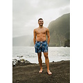 Happy Shorts Happy Shorts Men's Swim Short Floral Jungle Print Blue