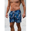 Happy Shorts Happy Shorts Men's Swim Short Floral Jungle Print Blue