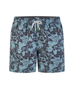 Happy Shorts Heren Zwemshort Gebloemd Print Blauwgroen