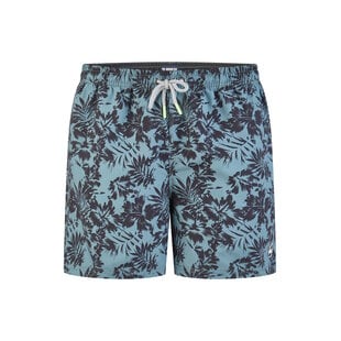 Happy Shorts Heren Zwemshort Gebloemd Print Blauwgroen