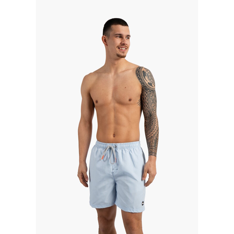 Happy Shorts Happy Shorts Heren Zwemshort Lichtblauw Gestreept