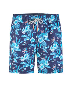 Happy Shorts Heren Zwemshort Blauw Gebloemd