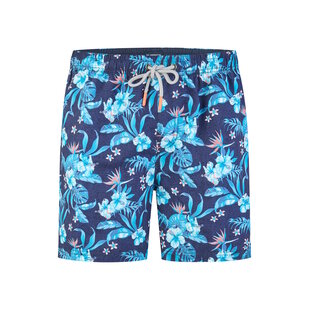 Happy Shorts Men's Swim Short Blue Flowered