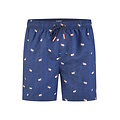 Happy Shorts Happy Shorts Men's Swim Short Dark Blue Mandarin Fruit Print