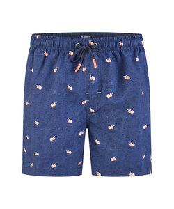 Happy Shorts Heren Zwemshort Donkerblauw Manderijn Fruit Print